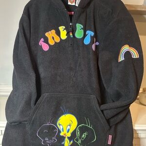 Black Tweety Hoodie with Colorful Graphics